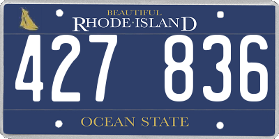 RI license plate 427836