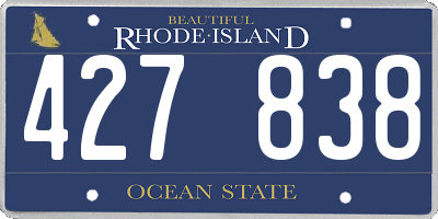 RI license plate 427838