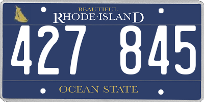 RI license plate 427845
