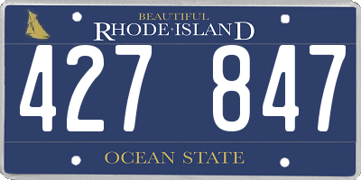 RI license plate 427847