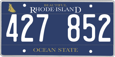 RI license plate 427852