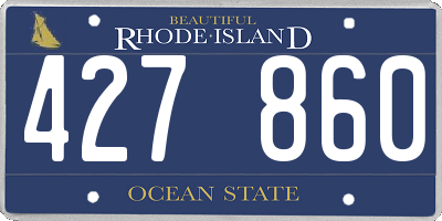 RI license plate 427860