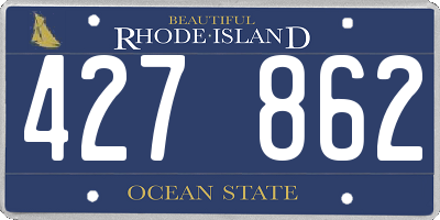 RI license plate 427862