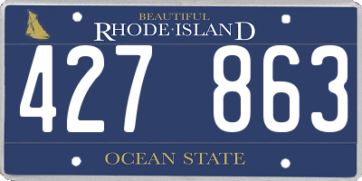 RI license plate 427863