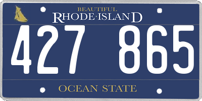 RI license plate 427865