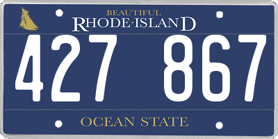 RI license plate 427867