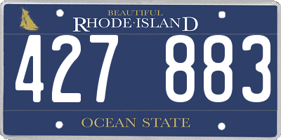 RI license plate 427883