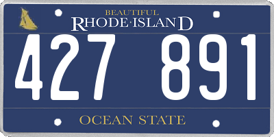 RI license plate 427891