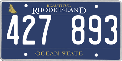 RI license plate 427893
