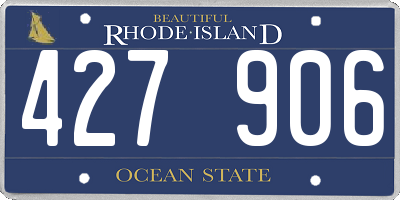 RI license plate 427906
