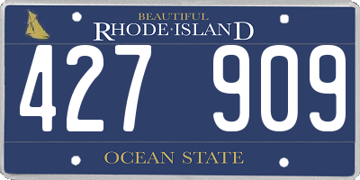RI license plate 427909