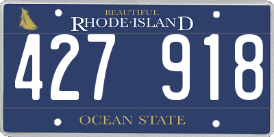 RI license plate 427918