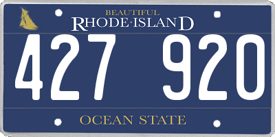 RI license plate 427920