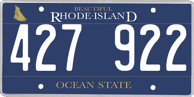 RI license plate 427922