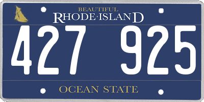 RI license plate 427925