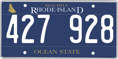 RI license plate 427928
