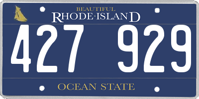 RI license plate 427929