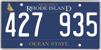 RI license plate 427935