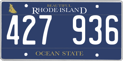 RI license plate 427936