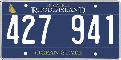 RI license plate 427941