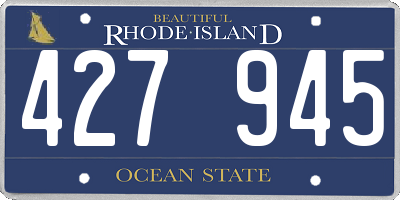 RI license plate 427945