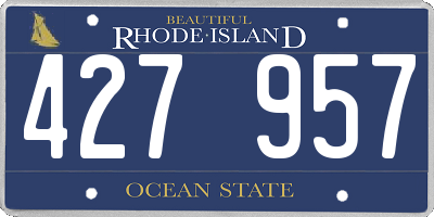 RI license plate 427957