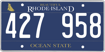 RI license plate 427958