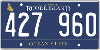 RI license plate 427960