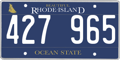 RI license plate 427965