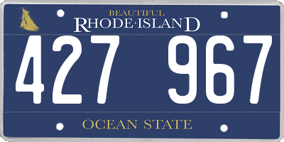 RI license plate 427967