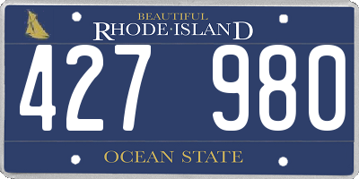 RI license plate 427980