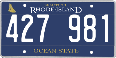 RI license plate 427981