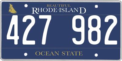 RI license plate 427982