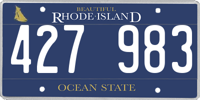 RI license plate 427983