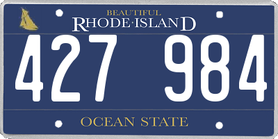 RI license plate 427984