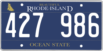 RI license plate 427986