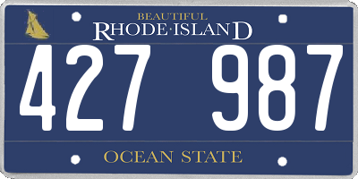 RI license plate 427987