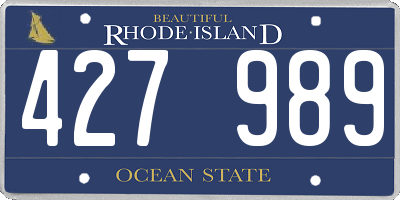 RI license plate 427989