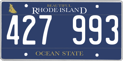 RI license plate 427993