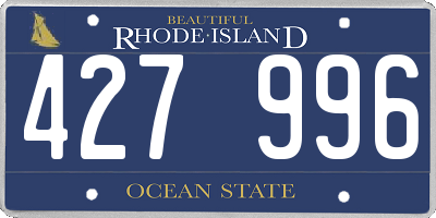 RI license plate 427996