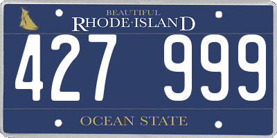 RI license plate 427999