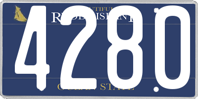 RI license plate 4280