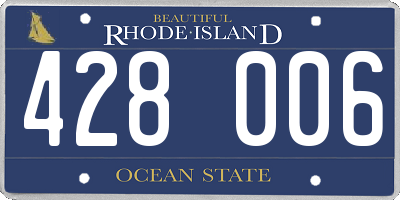 RI license plate 428006