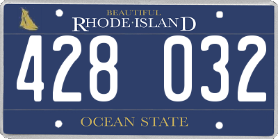 RI license plate 428032
