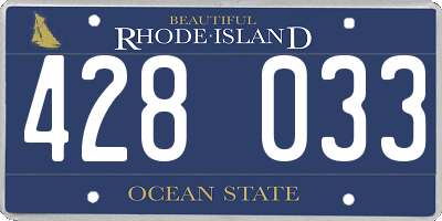 RI license plate 428033