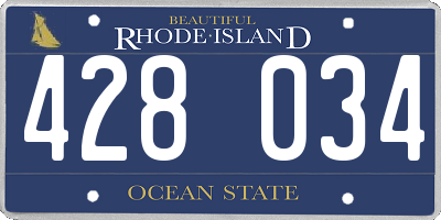 RI license plate 428034