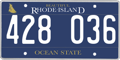 RI license plate 428036
