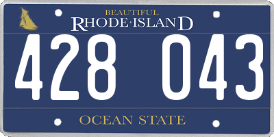 RI license plate 428043