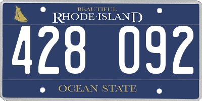 RI license plate 428092