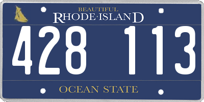 RI license plate 428113